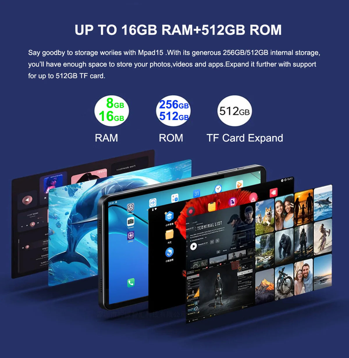 Nenmone Mpad15 Real 14" FHD Display Android 14 Tablet 14 Inch 4G LTE Unisoc T616 Octa Core 16GB RAM 512GB ROM 12000mAh Battery