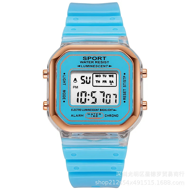 New Children's LED Digital Watch Student Multi Functional Outdoor Sports Watch Minimalist Men's and Women's Electronic Watch