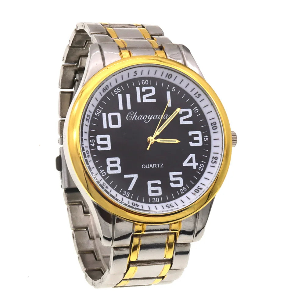High Quality Women Men Watches Quartz Wristwatch Gold Watch Dad Mum Gifts Big Number Watch Analog Digital Watch Dropshipping
