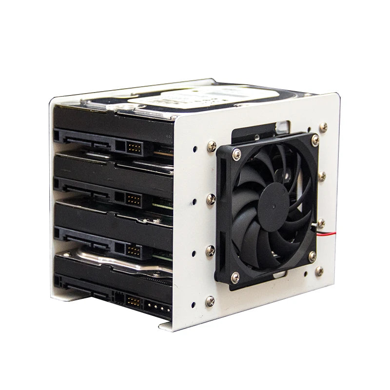 Chassis built-in 4F mechanical hard disk bracket metal 4x3.5 hard disk superimposed expansion fan cooling For PC case
