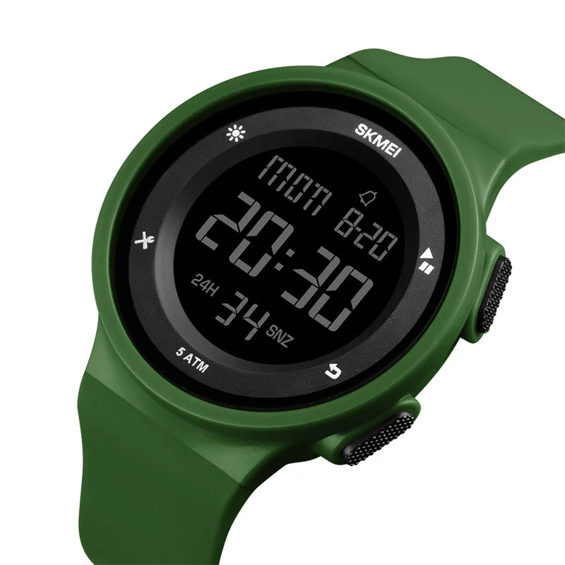 Skmei Women Dual Time Fashion Silicone Strap 50M Waterproof Led Chronograph Digital Sports Watches