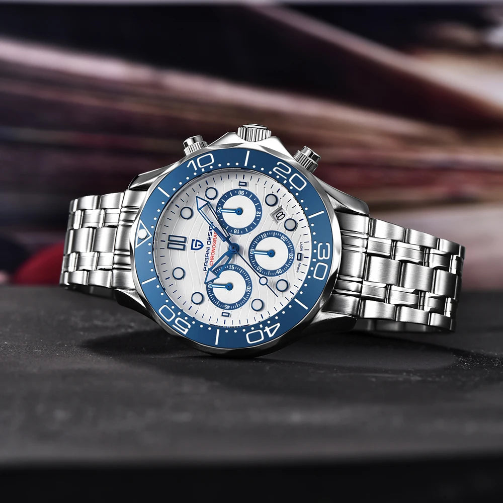 PAGANI DESIGN Men's Watches 2025 Top Brand Luxury Quartz Watch For Men Stainless Steel Chronograph Waterproof Sport VD53 Reloj