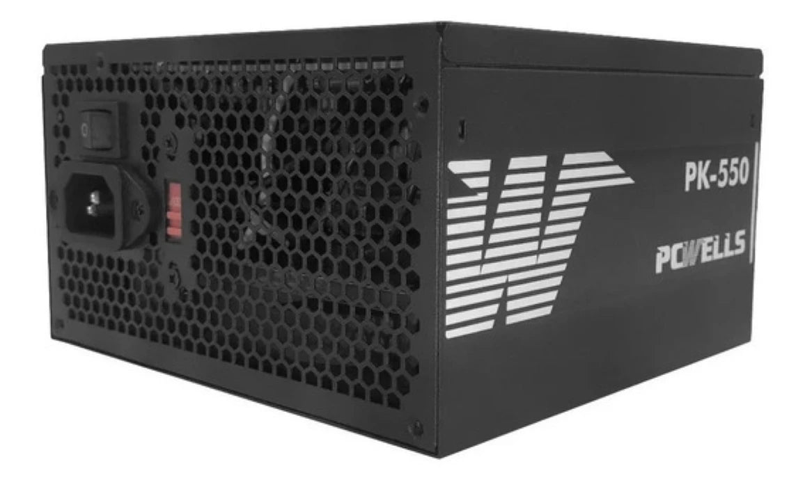 500W ATX Source Gamer PK-550 Pcwells 24Pin Bivolt/4 + 4 Auxiliary Pin/PCI Pin-e 6 + 2/Power Cable Included